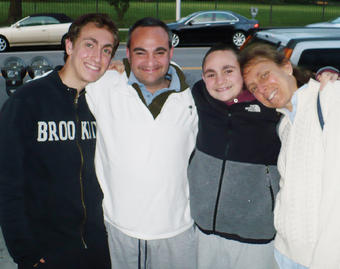 For Justin Goluboff ’15, his father, Erik ’86, brother Isaac, and mother, Nicole ’87, ’90L, Columbia is a family affair. PHOTO: HAL GOLUBOFF